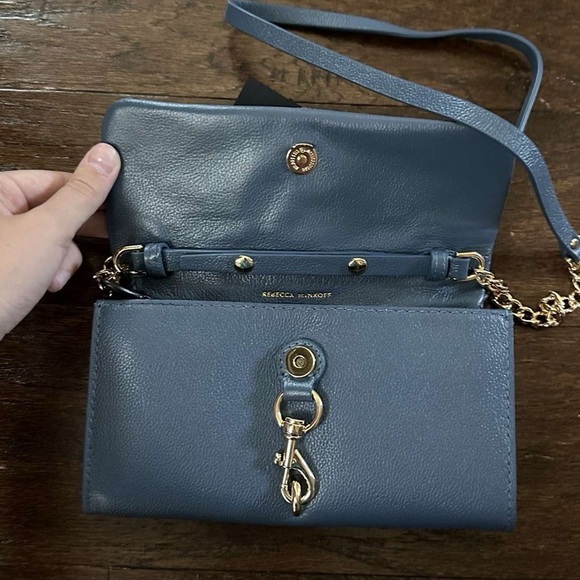 Rebecca Minkoff-Edie Wallet on a Chain crossbody-blue slate-Brand new with tags. - Picture 12 of 12